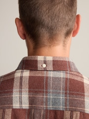 Chocolate Brown Signature Long Sleeve Check Shirt - Image 7 of 10