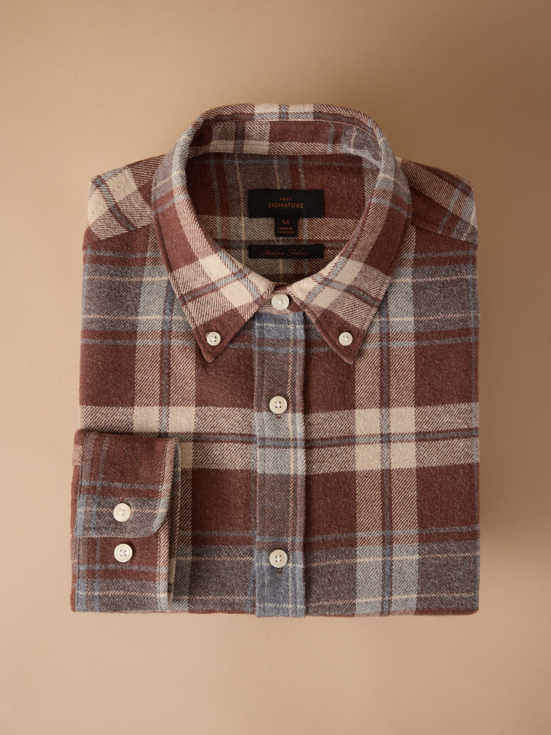 Buy Chocolate Brown Signature Long Sleeve Check Shirt from Next Oman