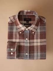 Chocolate Brown Signature Long Sleeve Check Shirt - Image 8 of 10