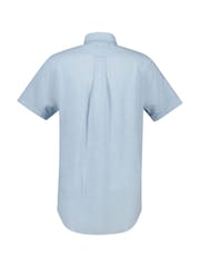 GANT Blue Regular Fit 100% Cotton Linen Shirt - Image 5 of 5