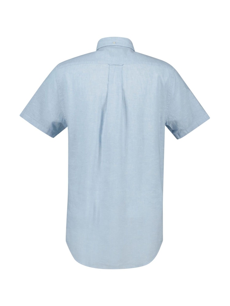 GANT Blue Regular Fit 100% Cotton Linen Shirt - Image 5 of 5