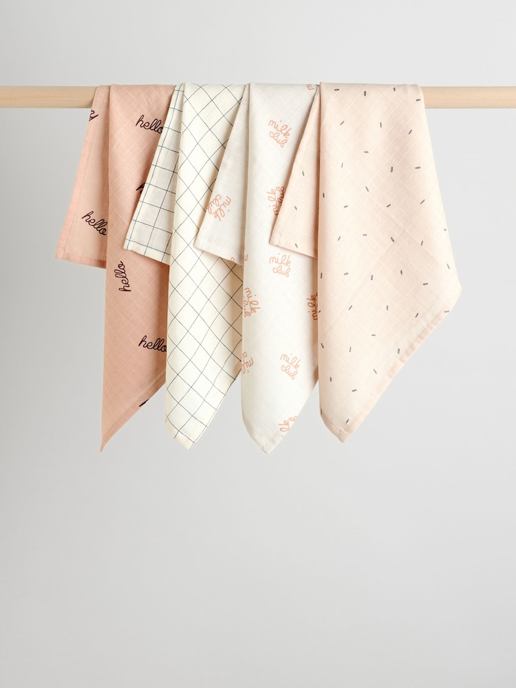 Natural Hello World Baby Muslins Cloths 4 Pack - Image 2 of 6 Natural Hello World Baby Muslins Cloths 4 Pack - Image 2 of 6