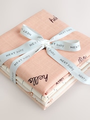 Natural Hello World Baby Muslins Cloths 4 Pack - Image 4 of 6