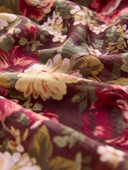 Brown/Pink Vintage Floral Print Square Neck Blouse - Image 7 of 7