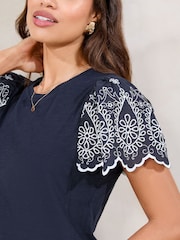 Lipsy Embroidered Sleeve T-Shirt - Image 2 of 4
