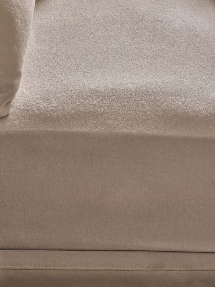 Natural Brushed Supersoft 100% Cotton Extra Deep Fitted Sheet - Image 2 of 3