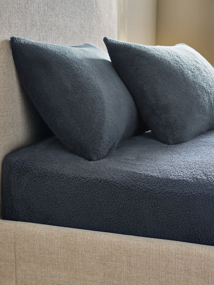 Charcoal Grey Teddy Fleece Extra Deep Fitted Deep Fitted Sheet - Image 1 of 2 Charcoal Grey Teddy Fleece Extra Deep Fitted Deep Fitted Sheet - Image 1 of 2