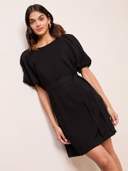 Friends Like These Black Puff Sleeve Raglan Mini Dress - Image 1 of 4