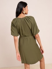 Friends Like These Khaki Green Puff Sleeve Raglan Mini Dress - Image 4 of 4