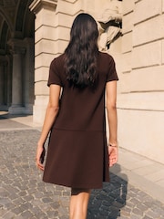 Friends Like These Brown Button Detail Shift Mini Dress - Image 4 of 4