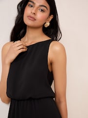Friends Like These Black Chiffon Sleeveless Blouson Midi Dress - Image 3 of 4