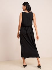 Friends Like These Black Chiffon Sleeveless Blouson Midi Dress - Image 4 of 4