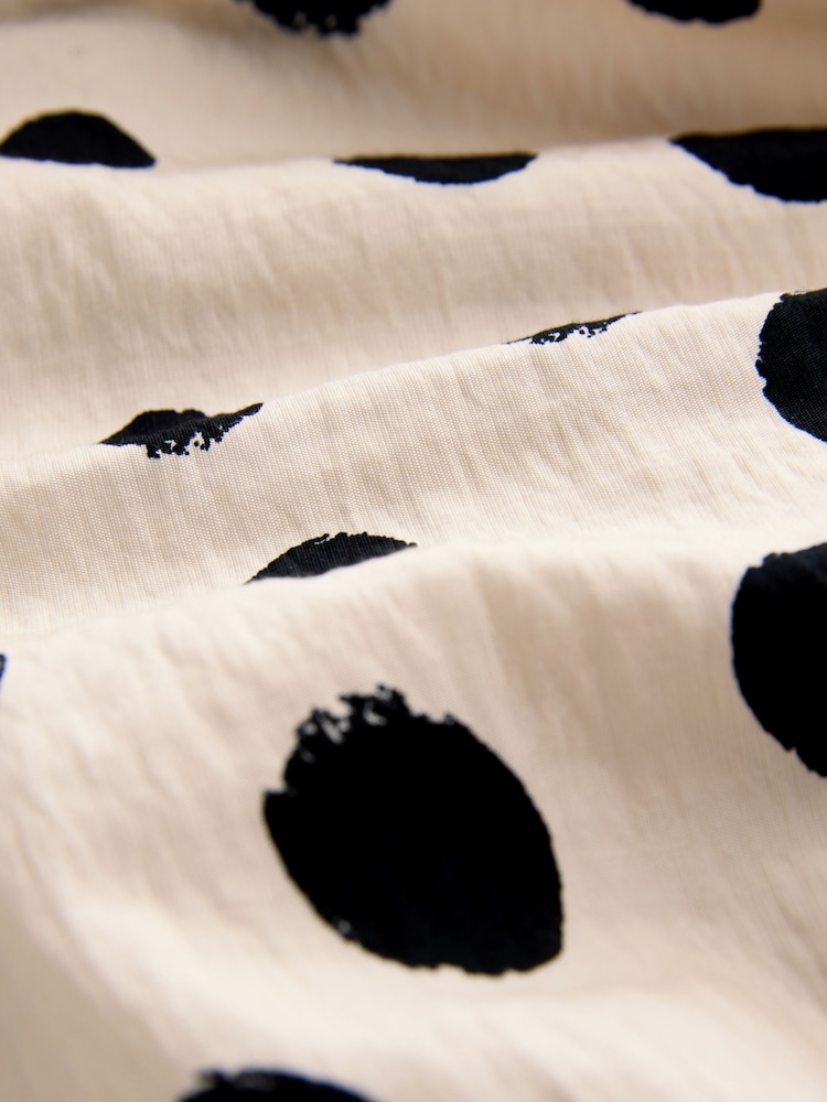 Cream/Black Polka Dot Long Sleeve Bubble Hem Top - Image 3 of 3 Cream/Black Polka Dot Long Sleeve Bubble Hem Top - Image 3 of 3