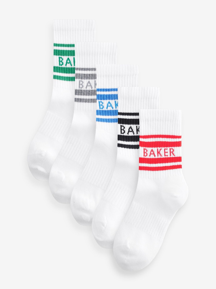 Bele črtaste multi - Komplet 5 parov fantovskih nogavic Baker by Ted Baker - Slika 1 iz 8