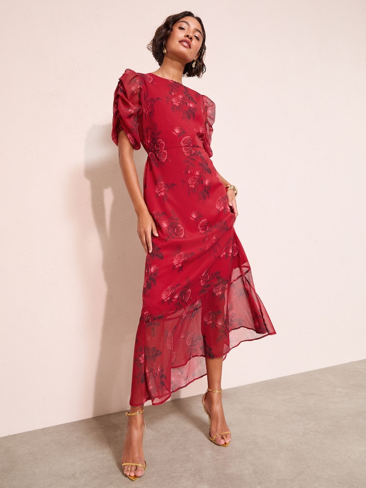 sachin and babi light blue dress Women Square Collar Chiffon Dress Flare Long Sleeve Ruffle Mini Summer Dress  Casual Solid Color A Line Dresses For Women size S Color Wine red dress main image 0