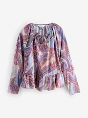 Purple Long Sleeve Side Tie T-Shirt - Image 1 of 1