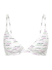 Victoria's Secret PINK White Script Print Push Up Bra - Image 3 of 3