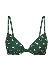 Victoria's Secret PINK Jaguar Green Super Push Up Cotton Logo Bra - Image 3 of 3