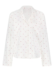 Hunkemoller White Long Sleeve 100% Cotton Pyjama Top - Image 4 of 5