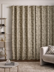 Cortinas revestidas com ilhós Jacquard de damasco da coleção Luxe - Imagem 2 de 5