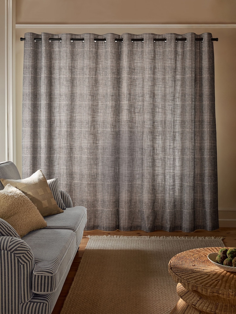 Simplicity Printed Check Eyelet Lined Curtains - Bild 10 von 10