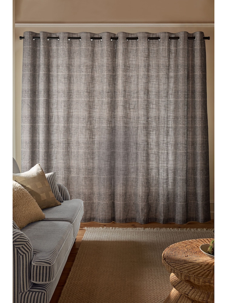 Simplicity Printed Check Eyelet Lined Curtains - Bild 1 von 10