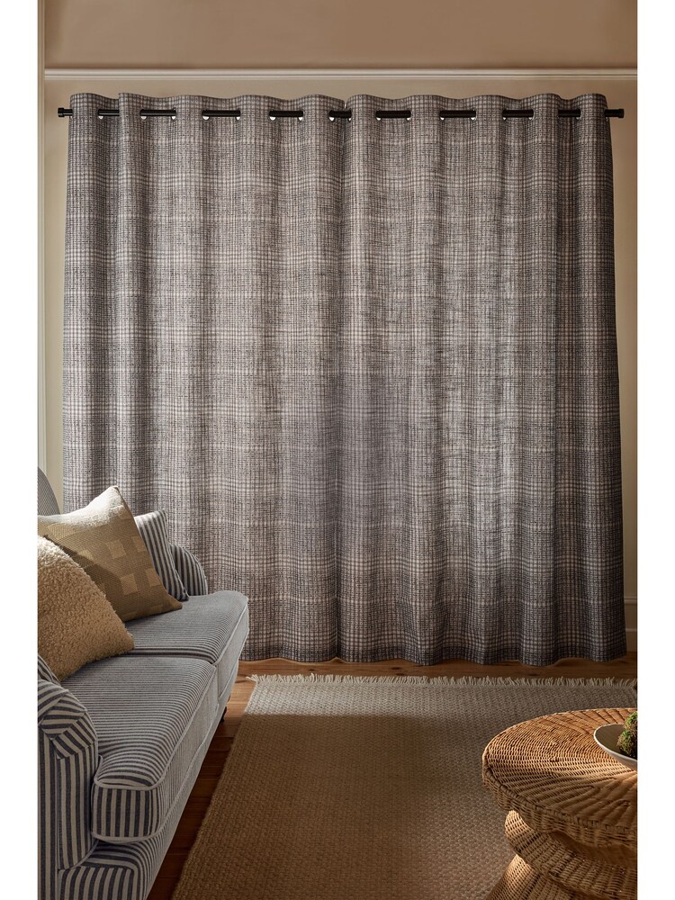 Simplicity Printed Check Eyelet Lined Curtains - Bild 1 von 10 Simplicity Printed Check Eyelet Lined Curtains - Bild 1 von 10