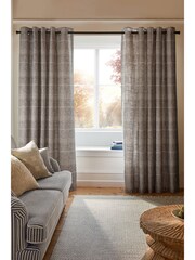 Simplicity Printed Check Eyelet Lined Curtains - Bild 2 von 10