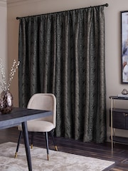 Leopard Animal Print Jacquard Pencil Pleat Lined Curtains - Bild 2 von 5