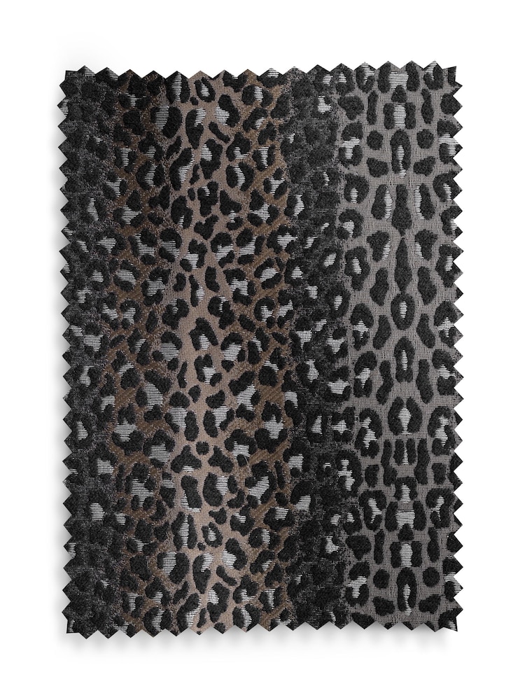 Leopard Animal Print Jacquard Pencil Pleat Lined Curtains - Bild 5 von 5