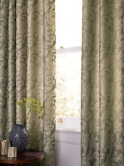 Cortinas revestidas com ilhós Jacquard de damasco da coleção Luxe - Imagem 3 de 5