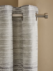 Champagne/Pewter Ombre Stripe Jacquard Eyelet Lined Curtains - Image 1 of 5
