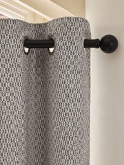 Blue/Natural Simplicity Jacquard Eyelet Lined Curtains - Image 7 of 10