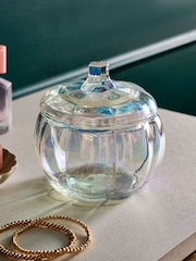 Clear Glass Pumpkin Trinket Pot - Image 3 of 6