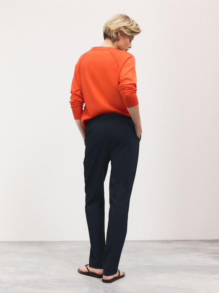 Navy Slim Tailored Trousers - Image 2 of 7 Navy Slim Tailored Trousers - Image 2 of 7