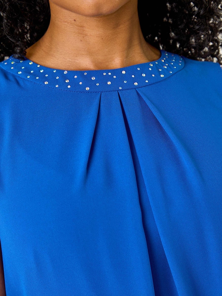 Roman Hotfix Trim Detail Gathered Dress - Imagen 5 de 5 Roman Hotfix Trim Detail Gathered Dress - Imagen 5 de 5