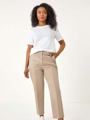Roman Natural Petite Full Length Stretch Trousers - Image 2 of 5
