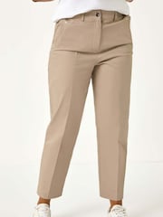 Roman Natural Petite Full Length Stretch Trousers - Image 4 of 5