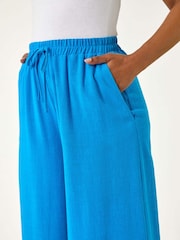 Roman Blue Petite Elasticated Waist Culottes - Image 5 of 5