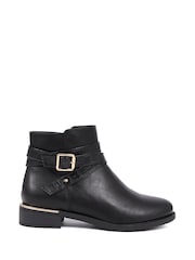 Pavers Black Embellished Ankle Boots - Image 1 of 5