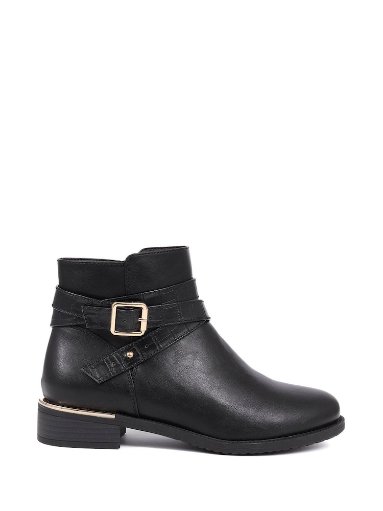 Pavers Black Embellished Ankle Boots - Image 1 of 5 Pavers Black Embellished Ankle Boots - Image 1 of 5