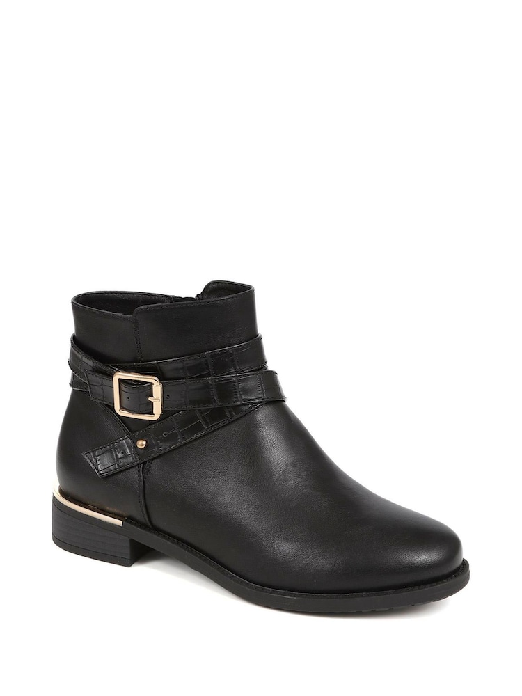 Pavers Black Embellished Ankle Boots - Image 2 of 5