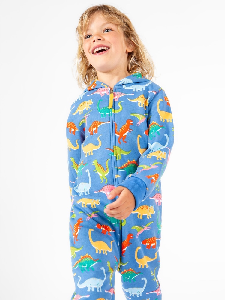 Frugi Blue Dinosaur All-in-One Big Snuggle Suit - Image 1 of 5