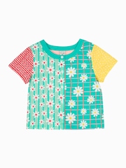 Frugi Blue Estella Shirt Rainbow Cotton Shirt - Image 1 of 5