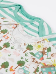 Blanco - Frugi Super Special Short Sleeve 100% Cotton Bodysuits 2 Pack - Imagen 2 de 4