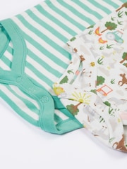 Blanco - Frugi Super Special Short Sleeve 100% Cotton Bodysuits 2 Pack - Imagen 3 de 4