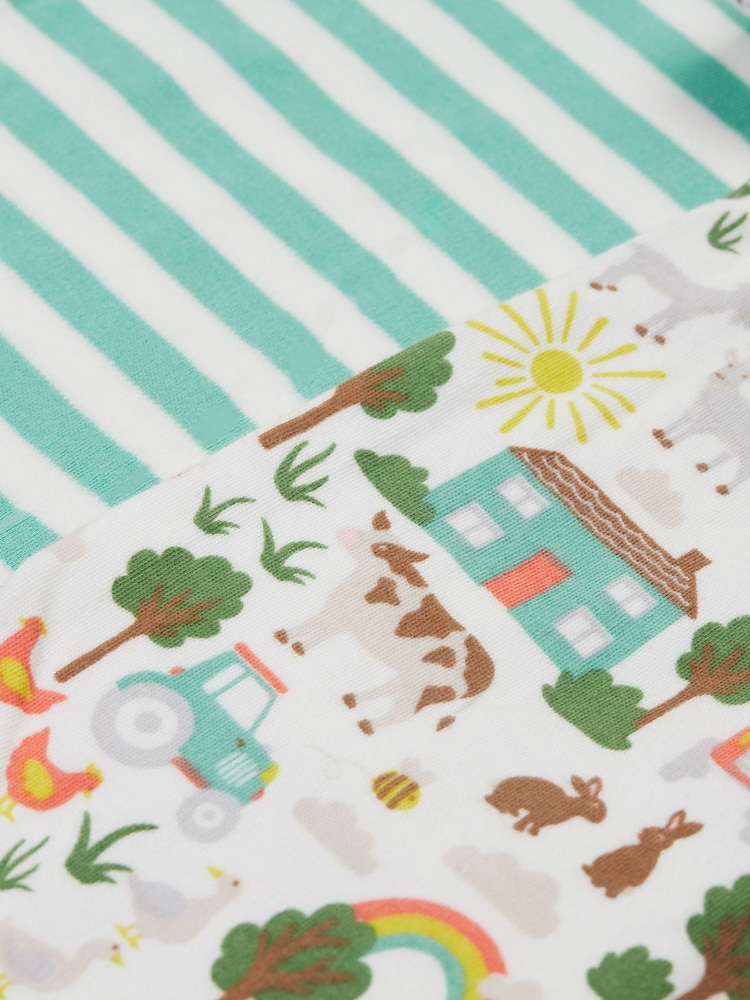Blanco - Frugi Super Special Short Sleeve 100% Cotton Bodysuits 2 Pack - Imagen 4 de 4