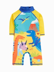 Frugi Blue Dinosaur Little Sun Safe Suit - Swimwear - Image 1 of 4
