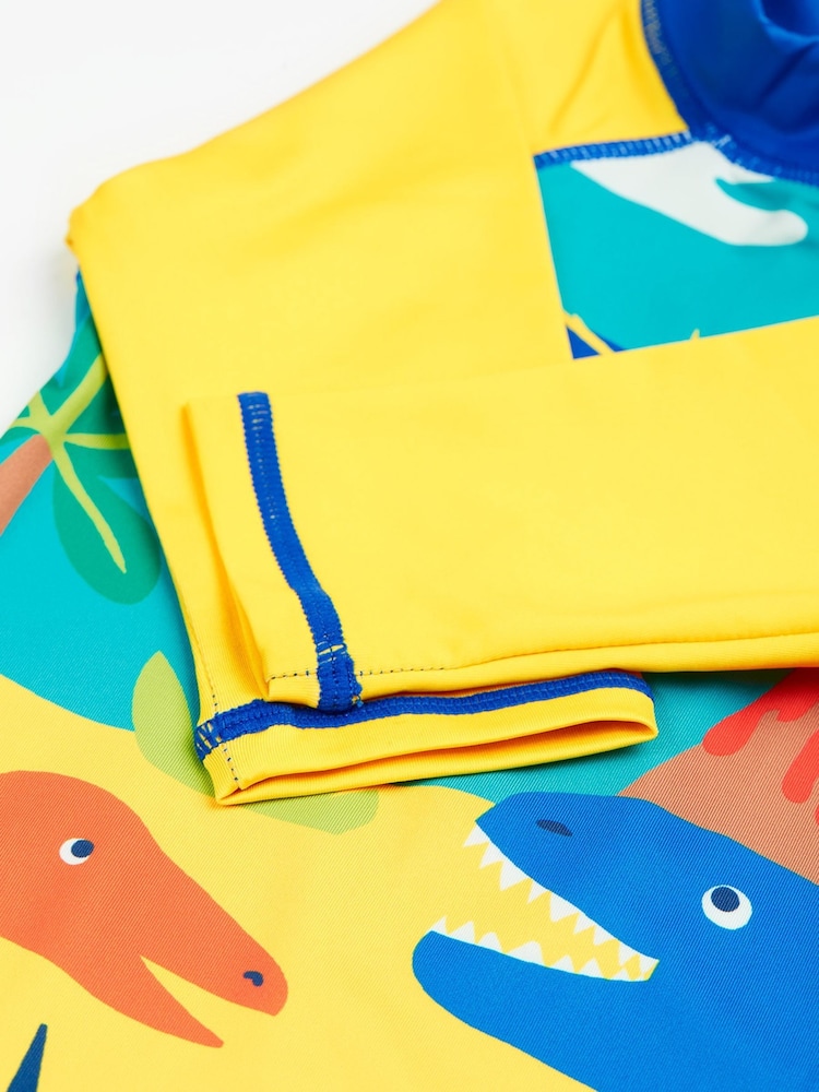 Frugi Blue Dinosaur Little Sun Safe Suit - Swimwear - Image 3 of 4