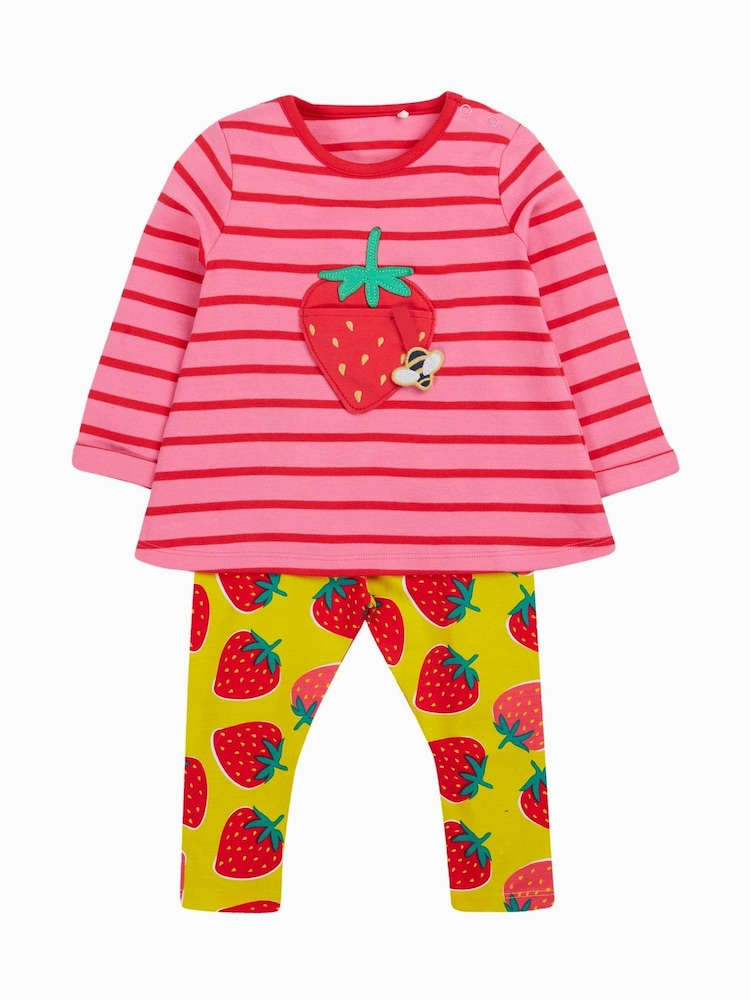 Frugi Pink Strawberry Outfit - Kids' Clothing Set - Image 1 of 5